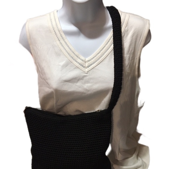 The Sak Black Crochet Shoulder Bag - Picture 2 of 8